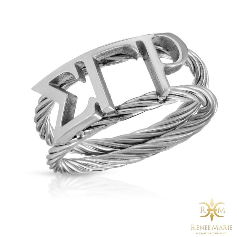 ΣΓΡ Symbols Rope Ring (Stainless Steel)