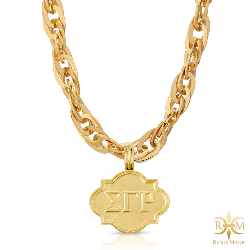 ΣΓΡ "Techno Gold" Stainless Steel Necklace