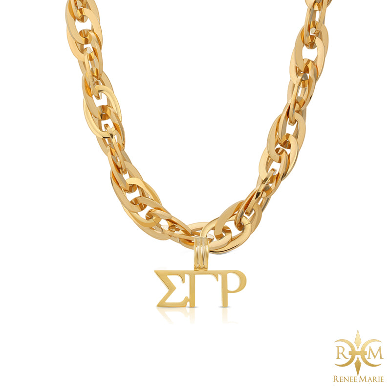 ΣΓΡ "Techno Gold" Stainless Steel Necklace