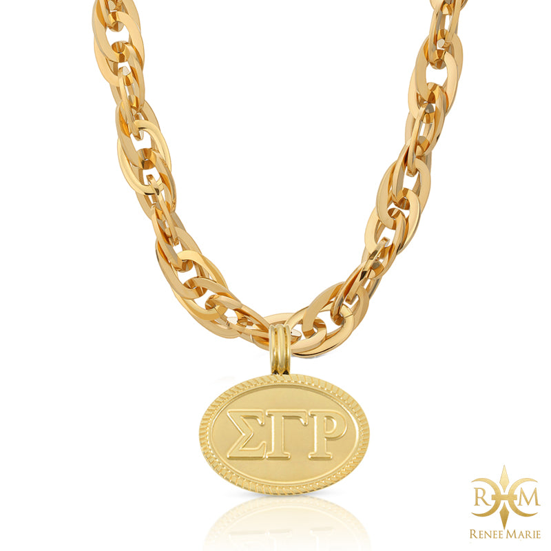 ΣΓΡ "Techno Gold" Stainless Steel Necklace