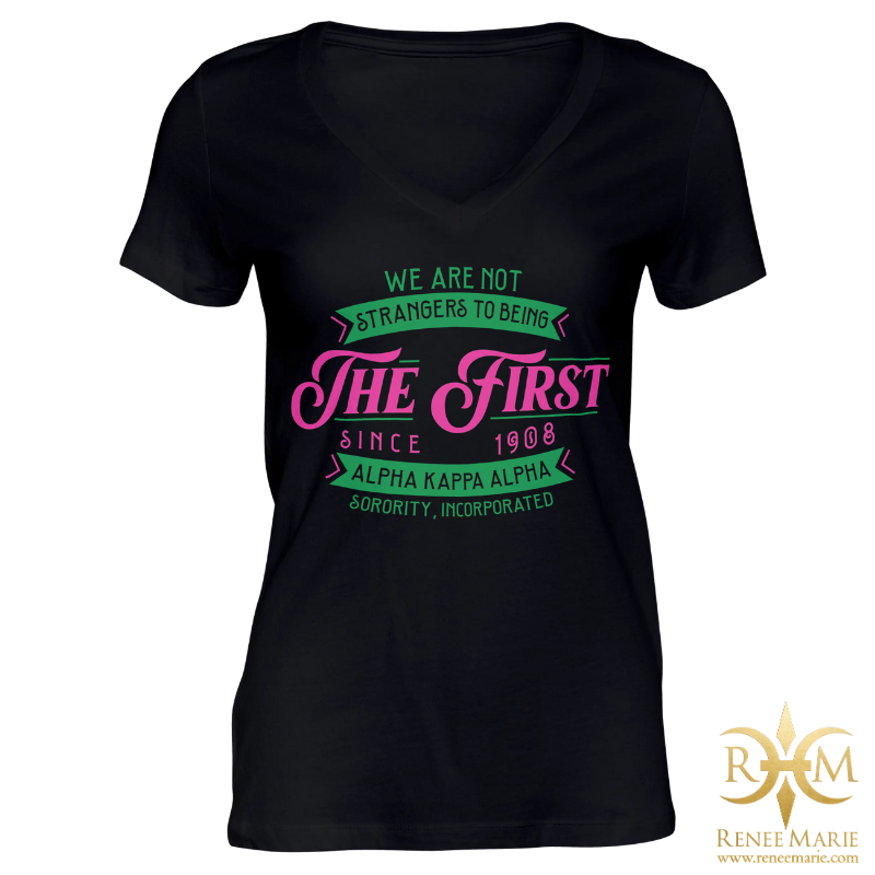 AKA No Stranger to Being First T-Shirt (V-NECK)