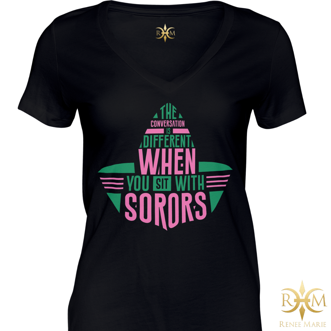 AKA Sit With Sorors Ivy T-Shirt (V-NECK)