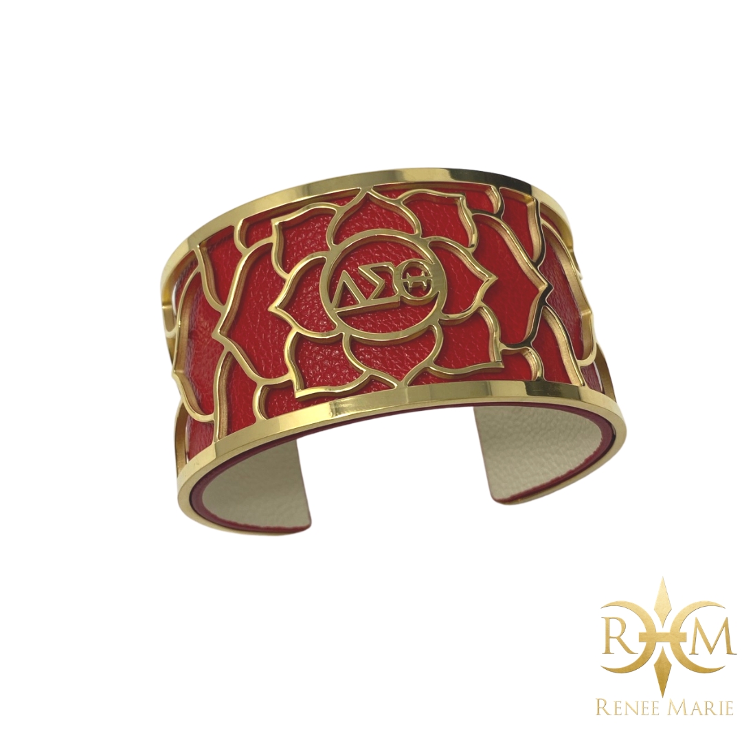 DST Interchangeable Leather Floral Bracelet (Stainless Steel)