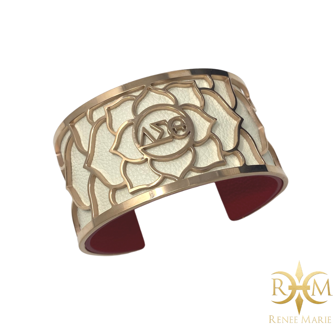 DST Interchangeable Leather Floral Bracelet (Stainless Steel)