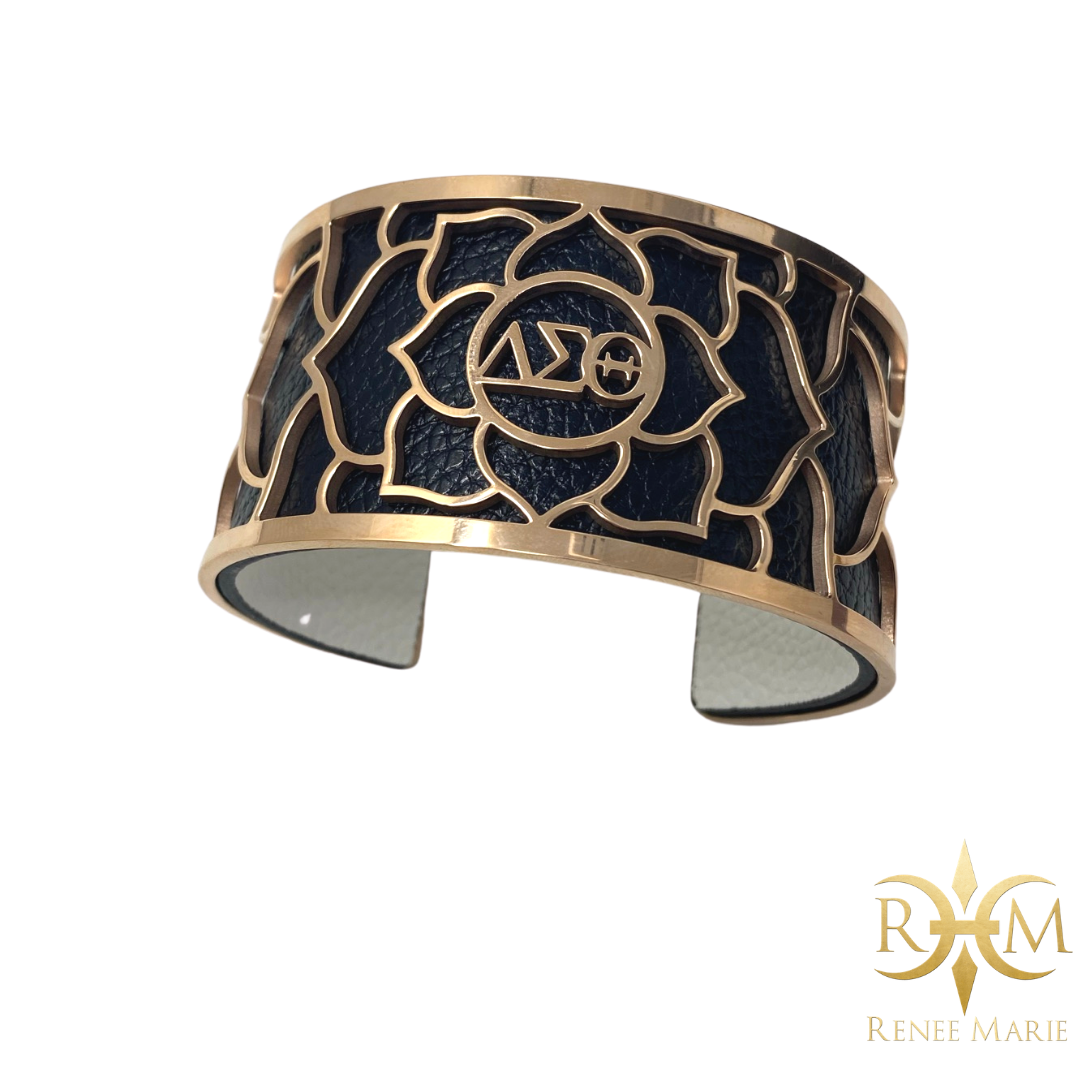 DST Interchangeable Leather Floral Bracelet (Stainless Steel)