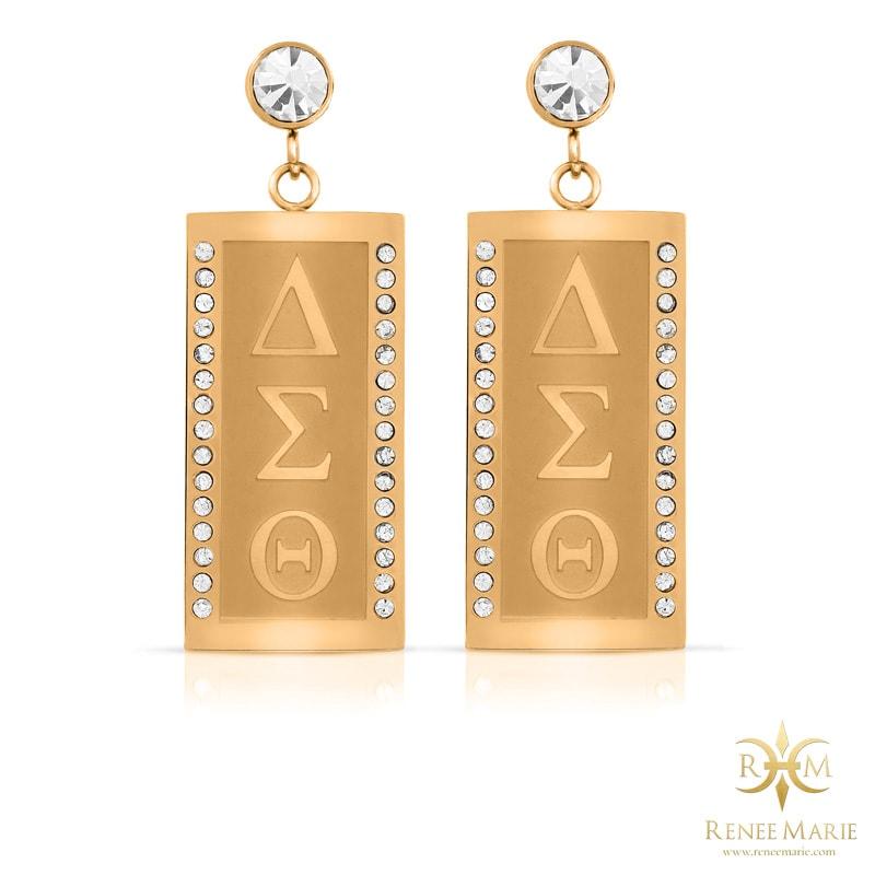 DST "Debra" Vertical Symbols Earrings (Stainless Steel)