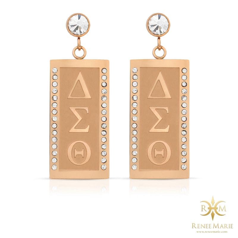 DST "Debra" Vertical Symbols Earrings (Stainless Steel)