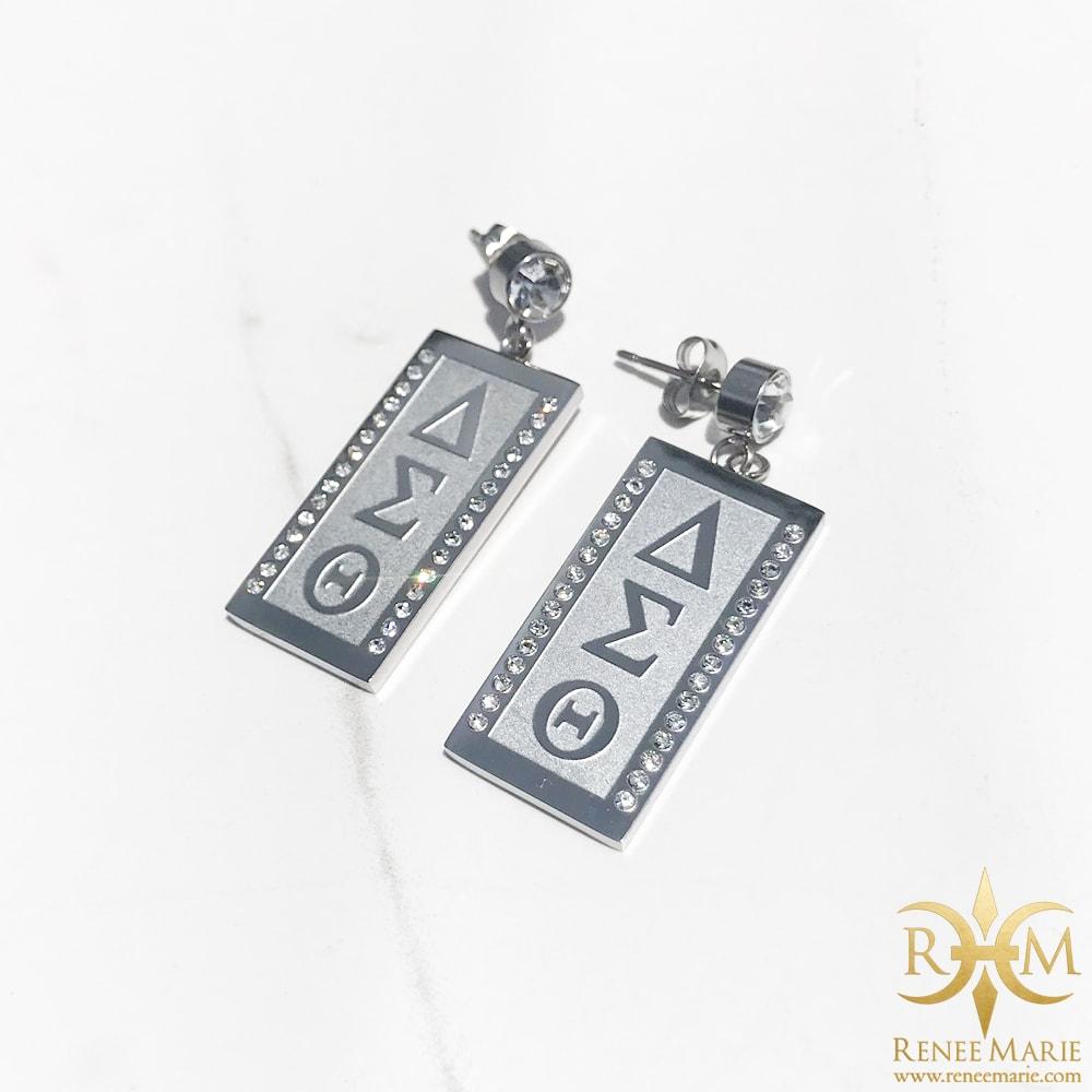 DST "Debra" Vertical Symbols Earrings (Stainless Steel)