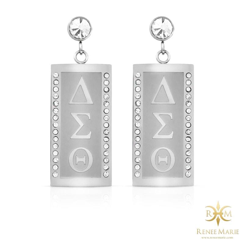 DST "Debra" Vertical Symbols Earrings (Stainless Steel)