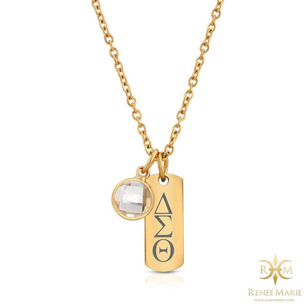 DST Mini Tag Crystal Necklace (Stainless Steel)