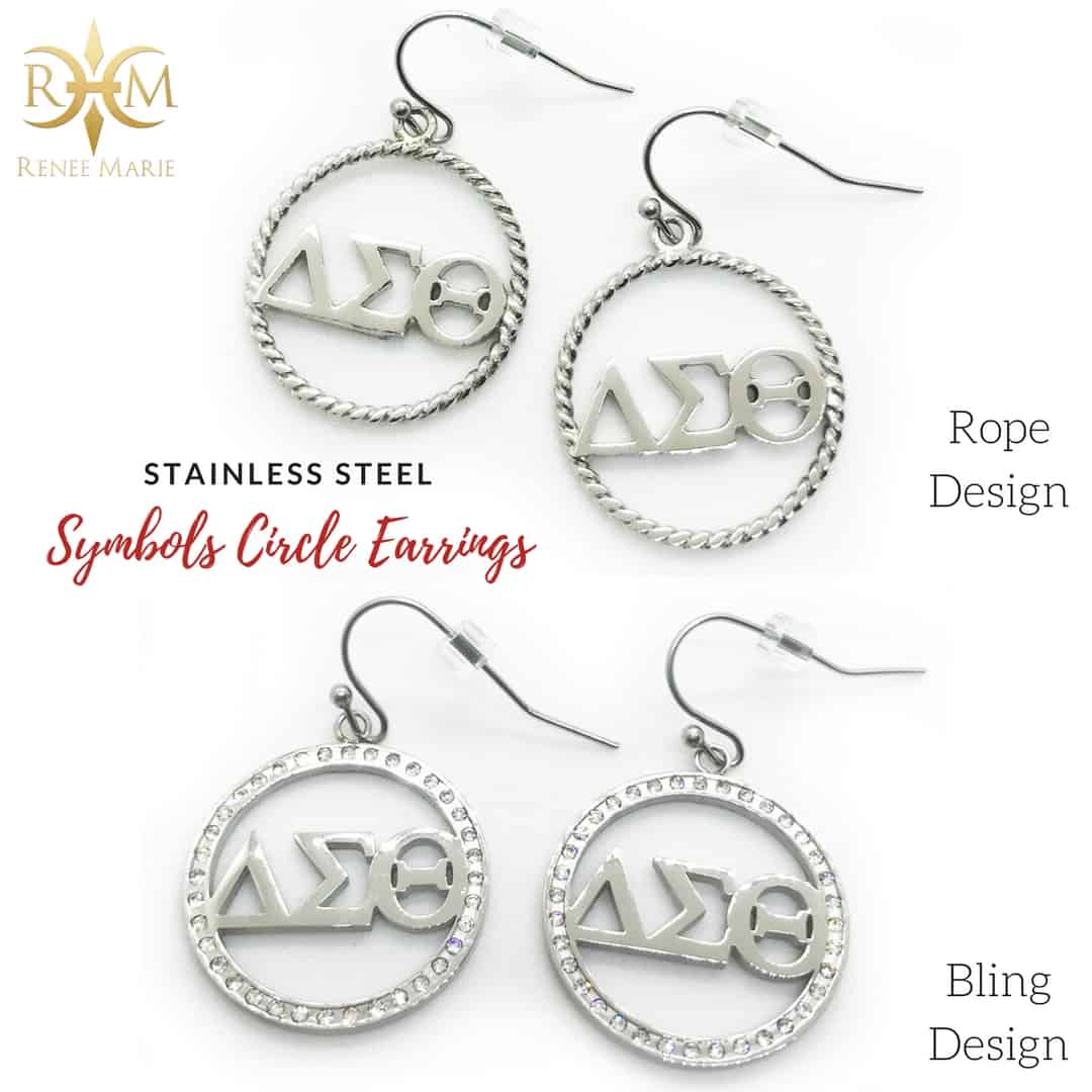 DST Symbols Circle Earrings (Stainless Steel)