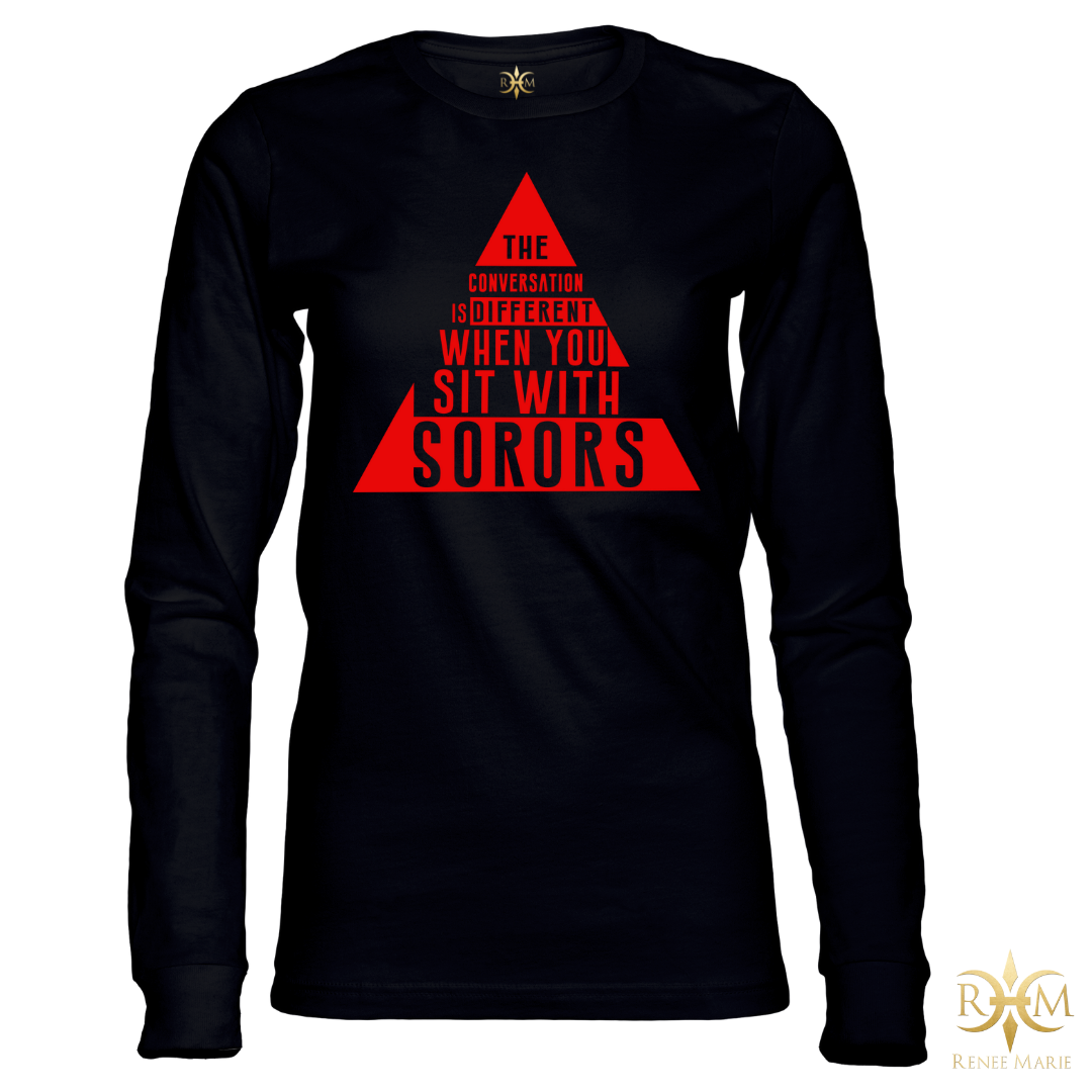DST Sit With Sorors Long Sleeve T-Shirt (Front & Back; LS UNISEX)