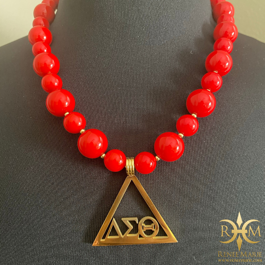 DST Lori Red Beaded Necklace
