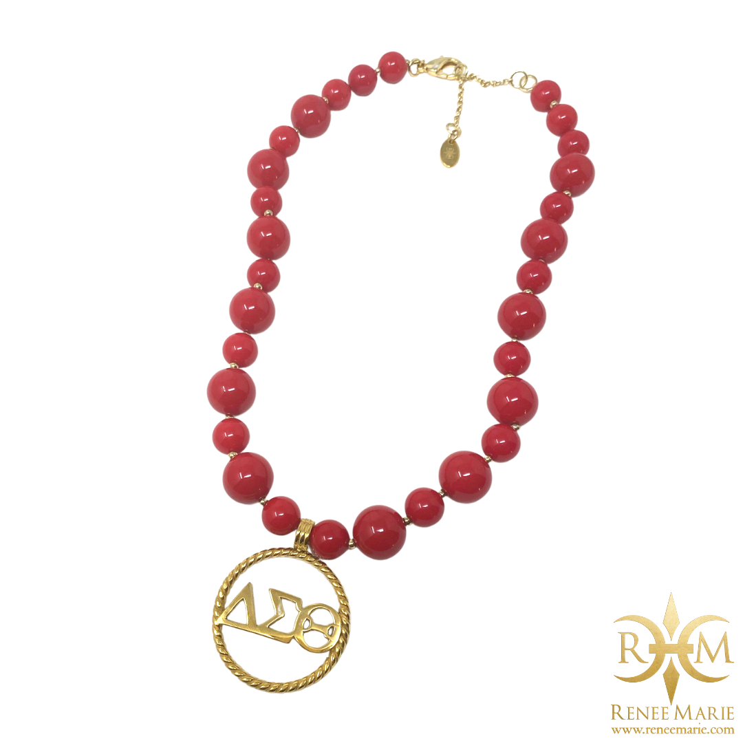 DST Lori Red Beaded Necklace
