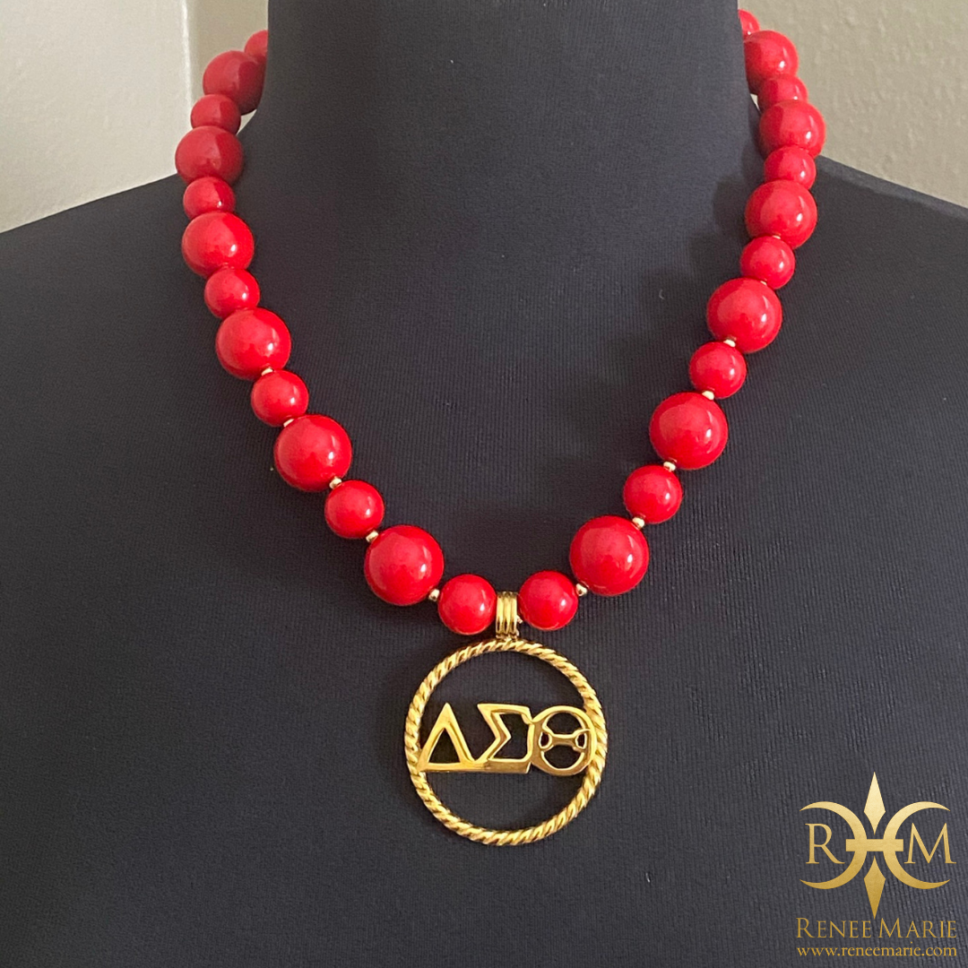 DST Lori Red Beaded Necklace