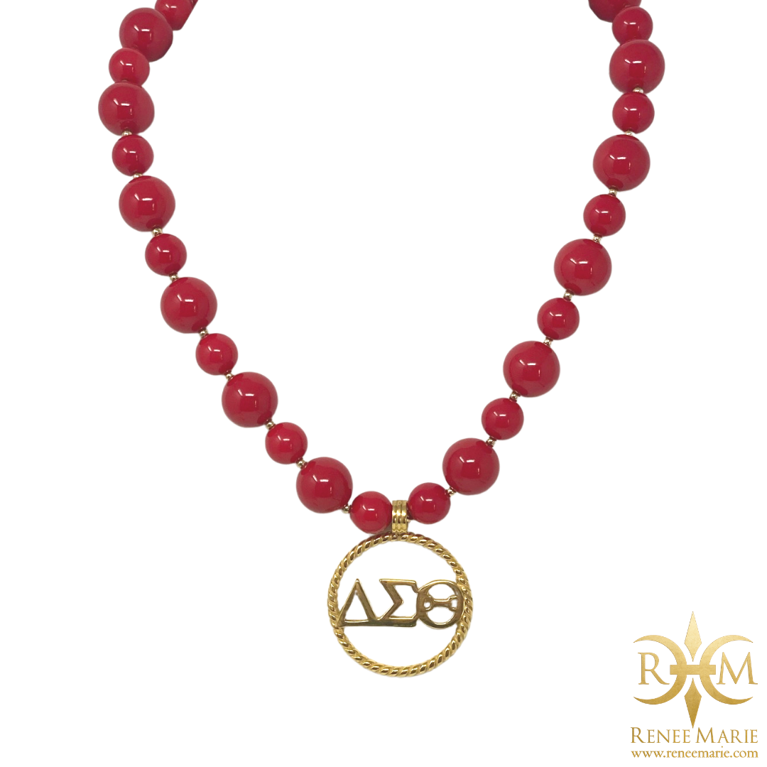 DST Lori Red Beaded Necklace