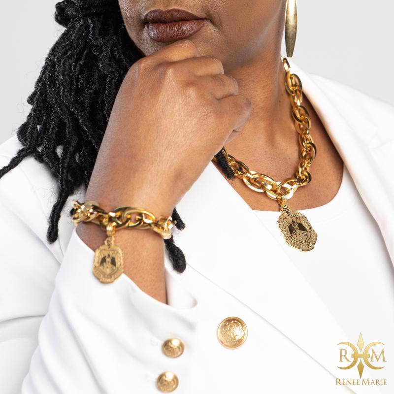 DST "Techno Gold" Stainless Steel Necklace