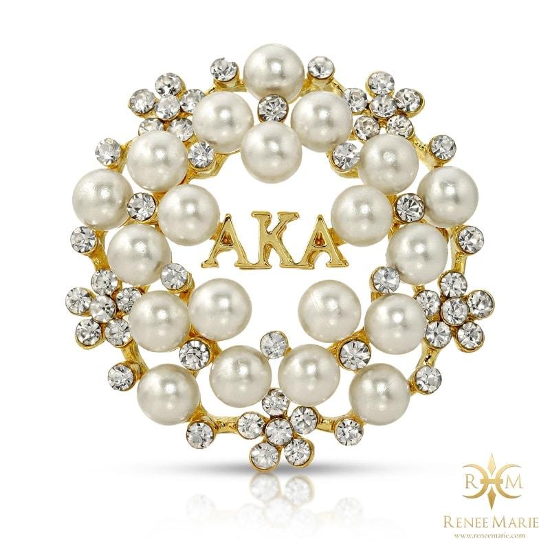 AKA Symbolic 20 Pearls Brooch