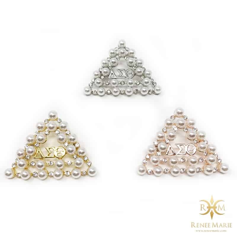 DST Triangle / Pyramid 22 Pearls Brooch