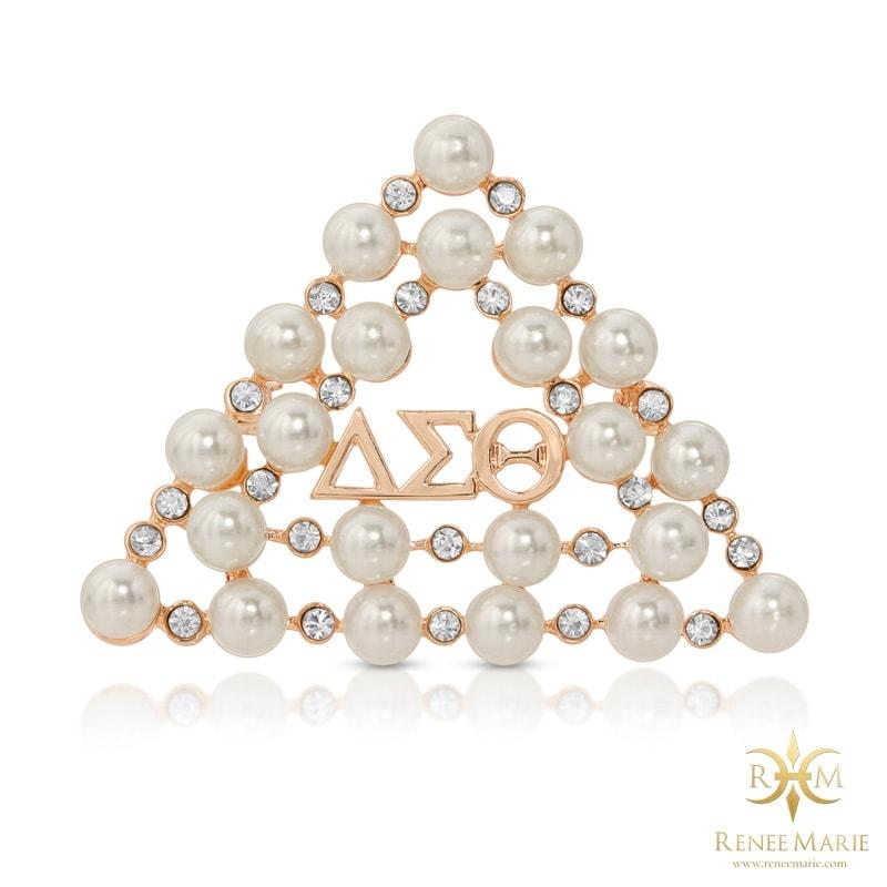 DST Triangle / Pyramid 22 Pearls Brooch