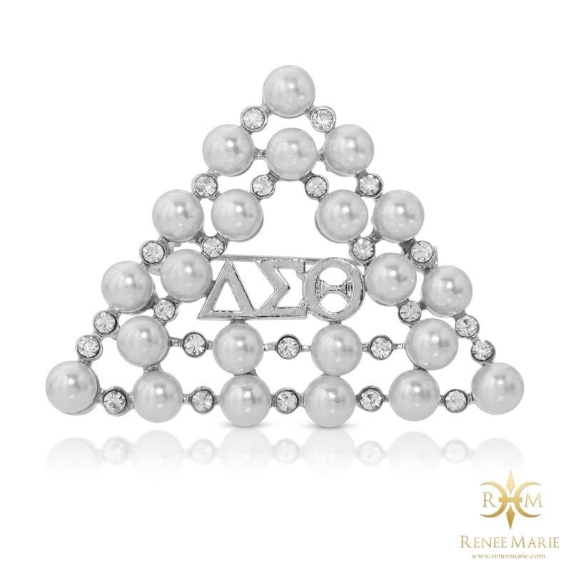 DST Triangle / Pyramid 22 Pearls Brooch