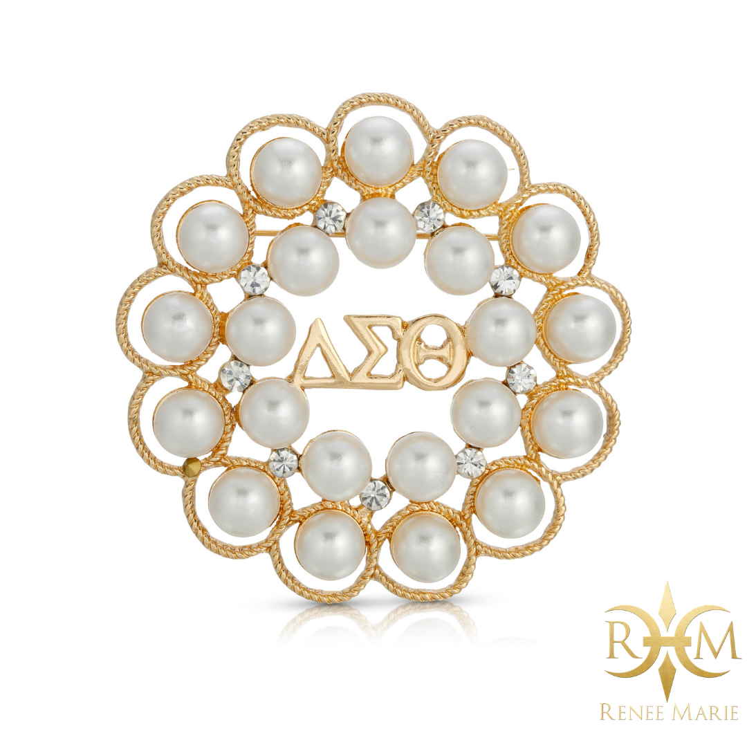DST Symbolic 22 Pearls Brooch XL
