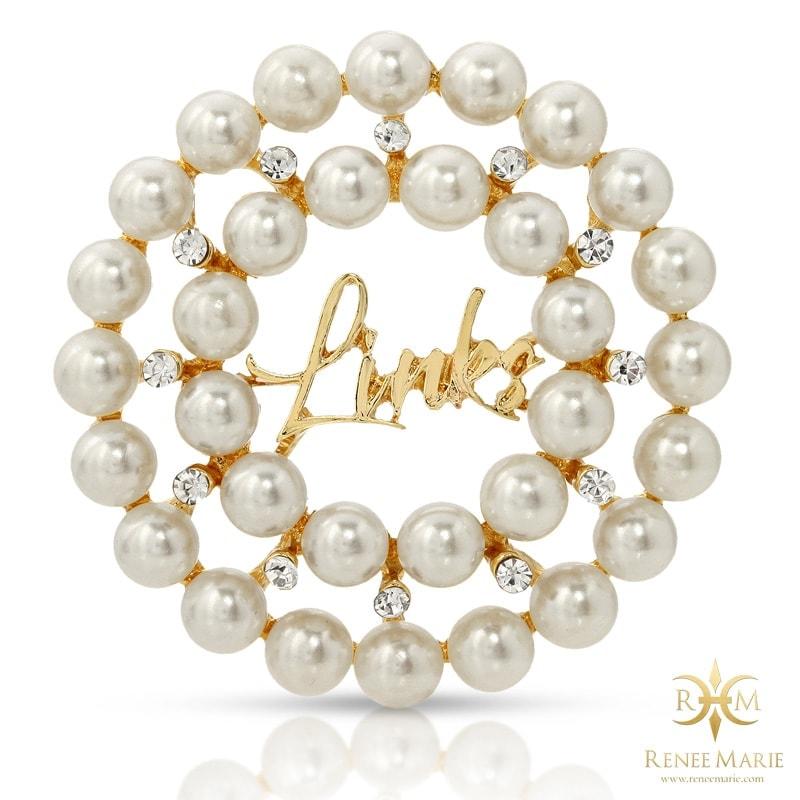 Links Pearl Brooch