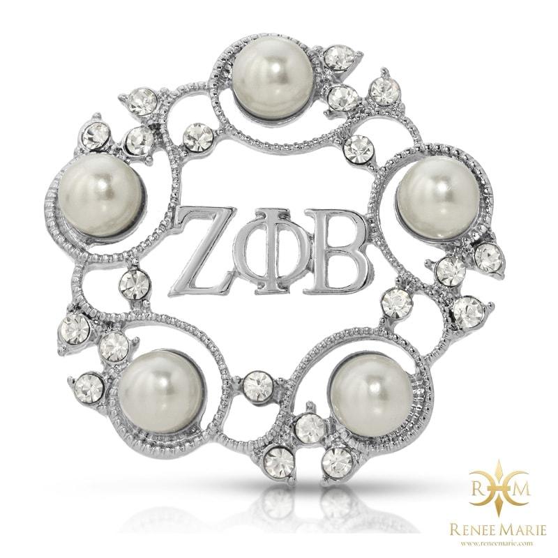 ZΦB Symbolic 5 Pearls Brooch