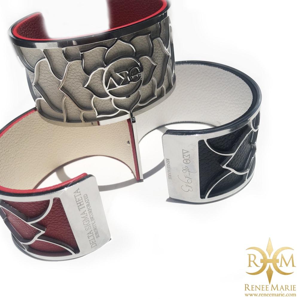 DST Interchangeable Leather Floral Bracelet (Stainless Steel)