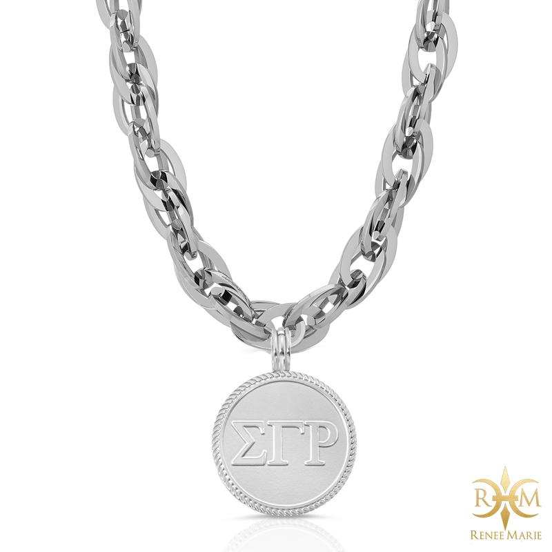 ΣΓΡ "Techno Silver" Stainless Steel Necklace