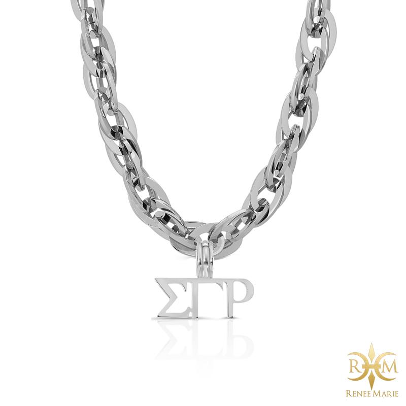 ΣΓΡ "Techno Silver" Stainless Steel Necklace