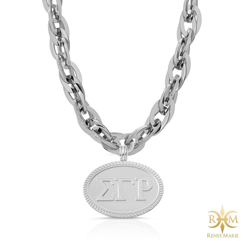 ΣΓΡ "Techno Silver" Stainless Steel Necklace