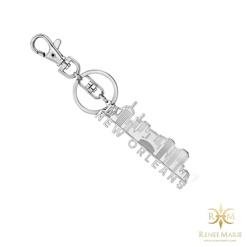 NOLA Skyline Stainless Steel Keychain