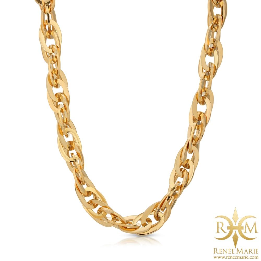 "Techno Gold" Stainless Steel Necklace