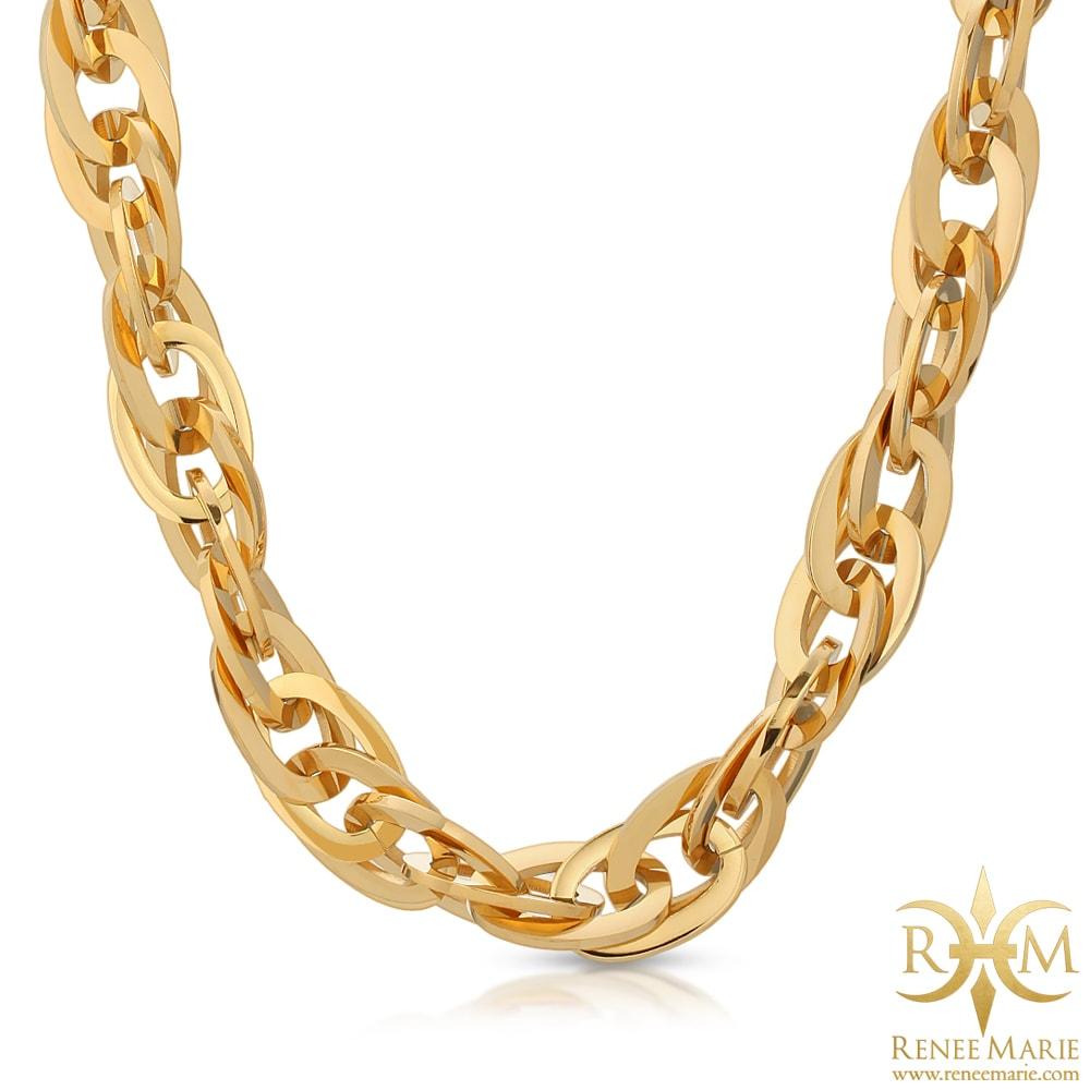 "Techno Gold" Stainless Steel Necklace