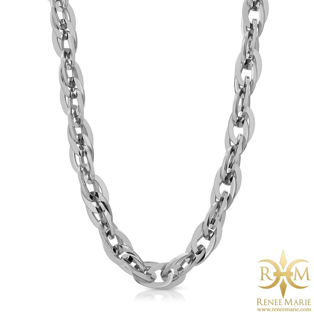 "Techno Silver" Stainless Steel Necklace