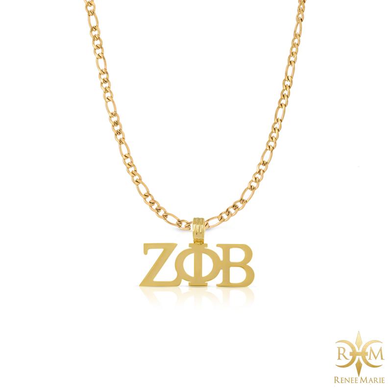 ZΦB Hollow Symbols Pendant with Chain