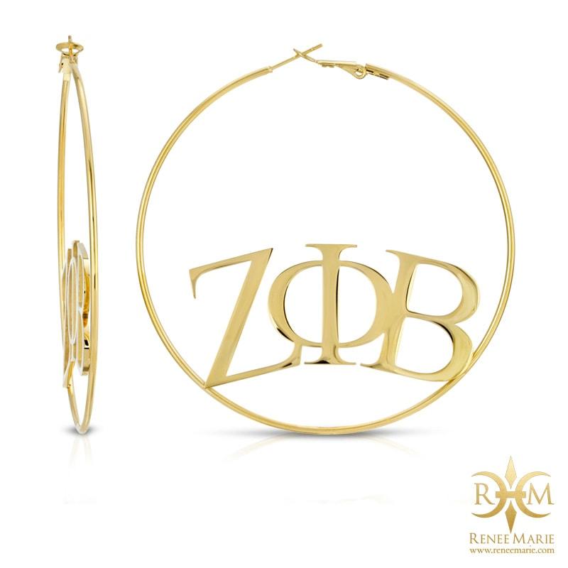 ZΦB Large Hoop Earrings (Stainless Steel)