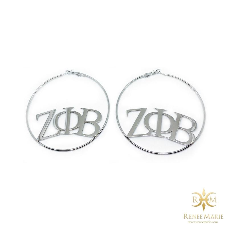 ZΦB Large Hoop Earrings (Stainless Steel)