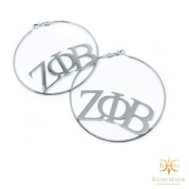 ZΦB Large Hoop Earrings (Stainless Steel)