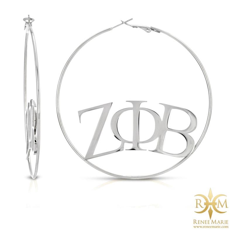 ZΦB Large Hoop Earrings (Stainless Steel)