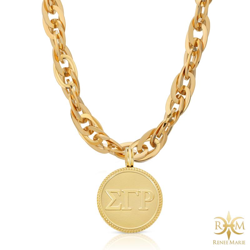 ΣΓΡ "Techno Gold" Stainless Steel Necklace