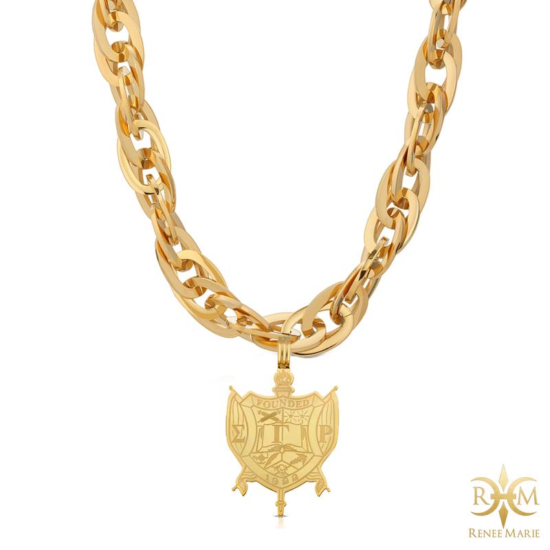 ΣΓΡ "Techno Gold" Stainless Steel Necklace