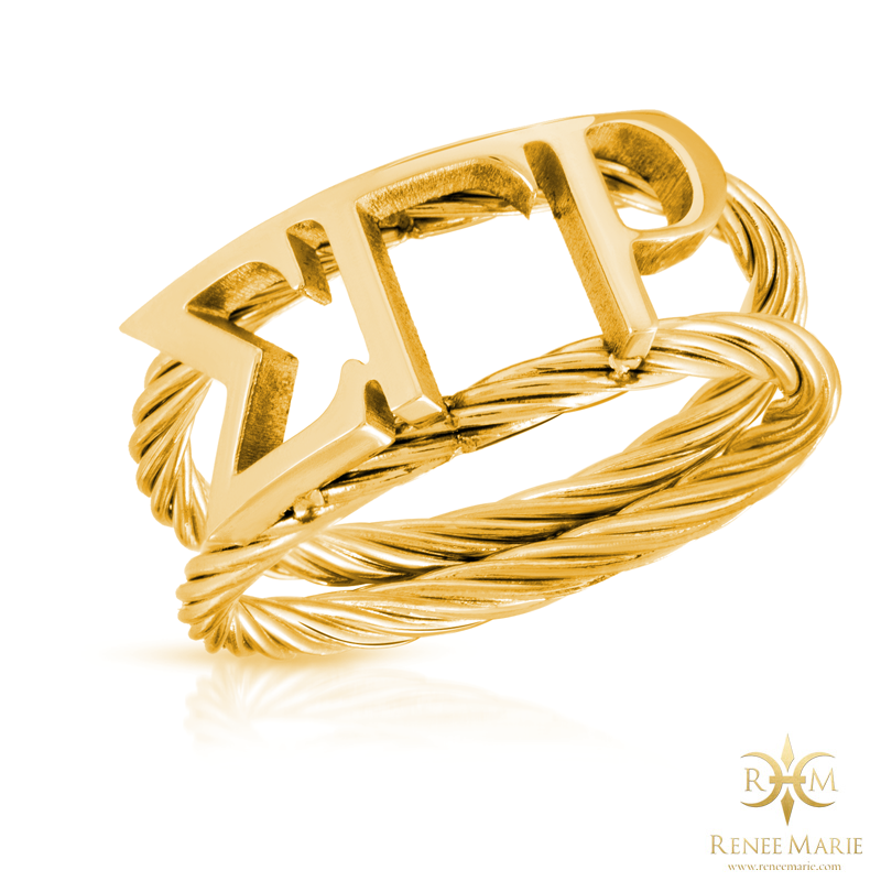 ΣΓΡ Symbols Rope Ring (Stainless Steel)