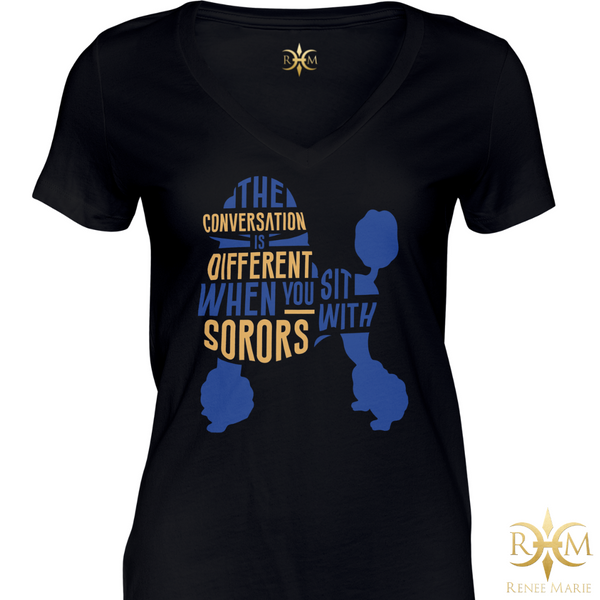 ΣΓΡ Sit With Sorors Poodle T-Shirt (V-NECK)