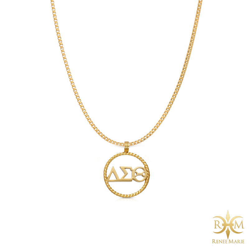 Dst Rope DST Rope Border Circle Pendant with Chain – RENEE MARIE