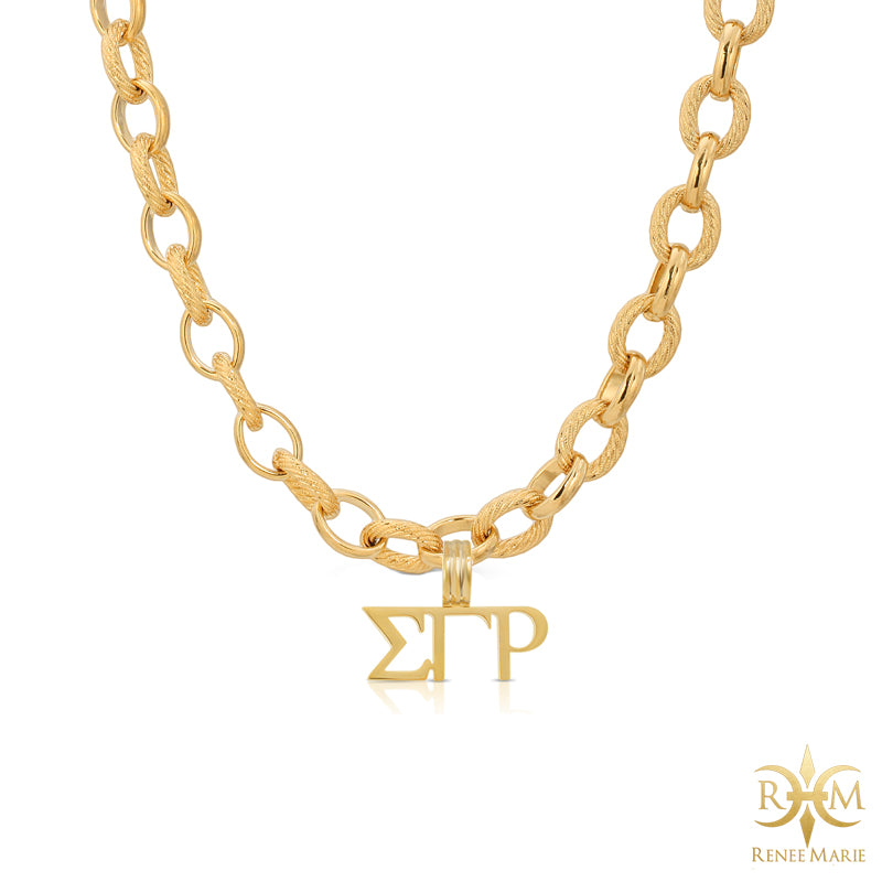 ΣΓΡ "Classic Gold" Stainless Steel Necklace