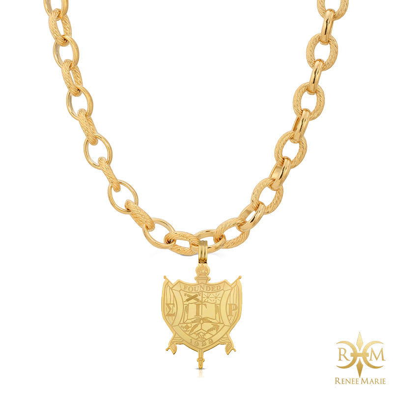 ΣΓΡ "Classic Gold" Stainless Steel Necklace