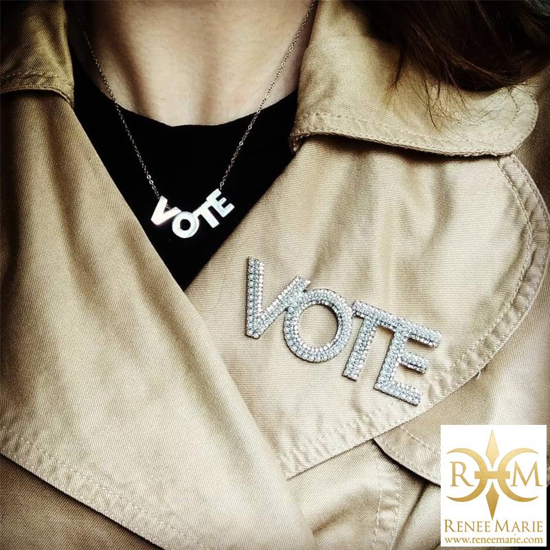 VOTE Letters Necklace (Stainless Steel)