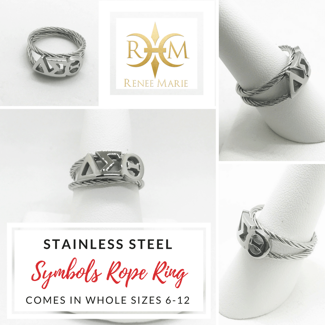 Dst Rope DST Symbols Rope Ring (Stainless Steel) – RENEE MARIE